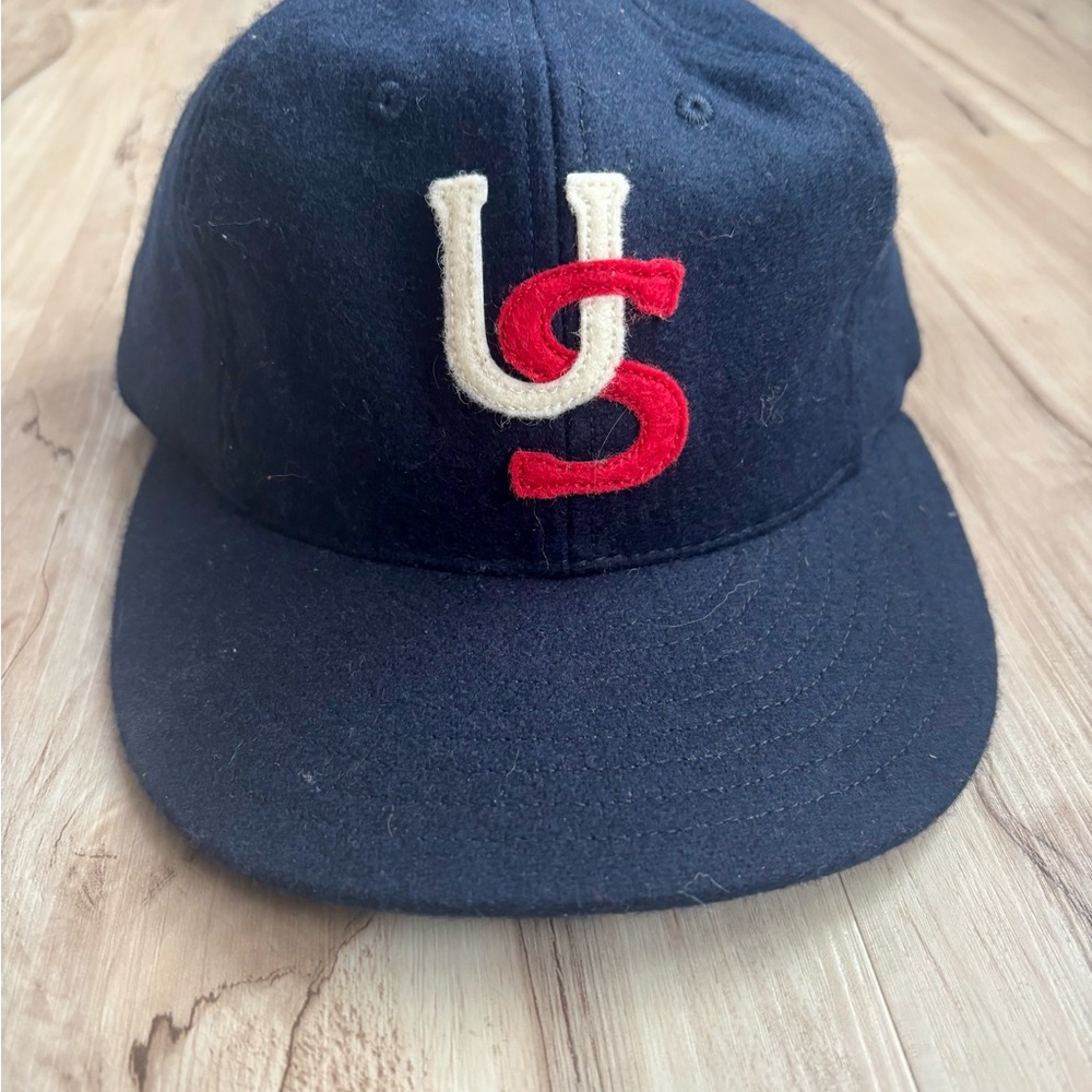 Ebbets Field Flannels Navy Cap with US Flag